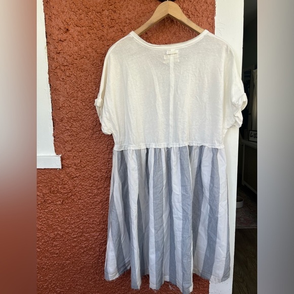 Urban Outfitters Oversized Margo Mixed Henley T-Shirt Dress Size Large White - Picture 8 of 9